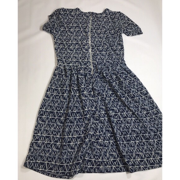Navy Geometric Pattern Dress - Picture 6 of 8